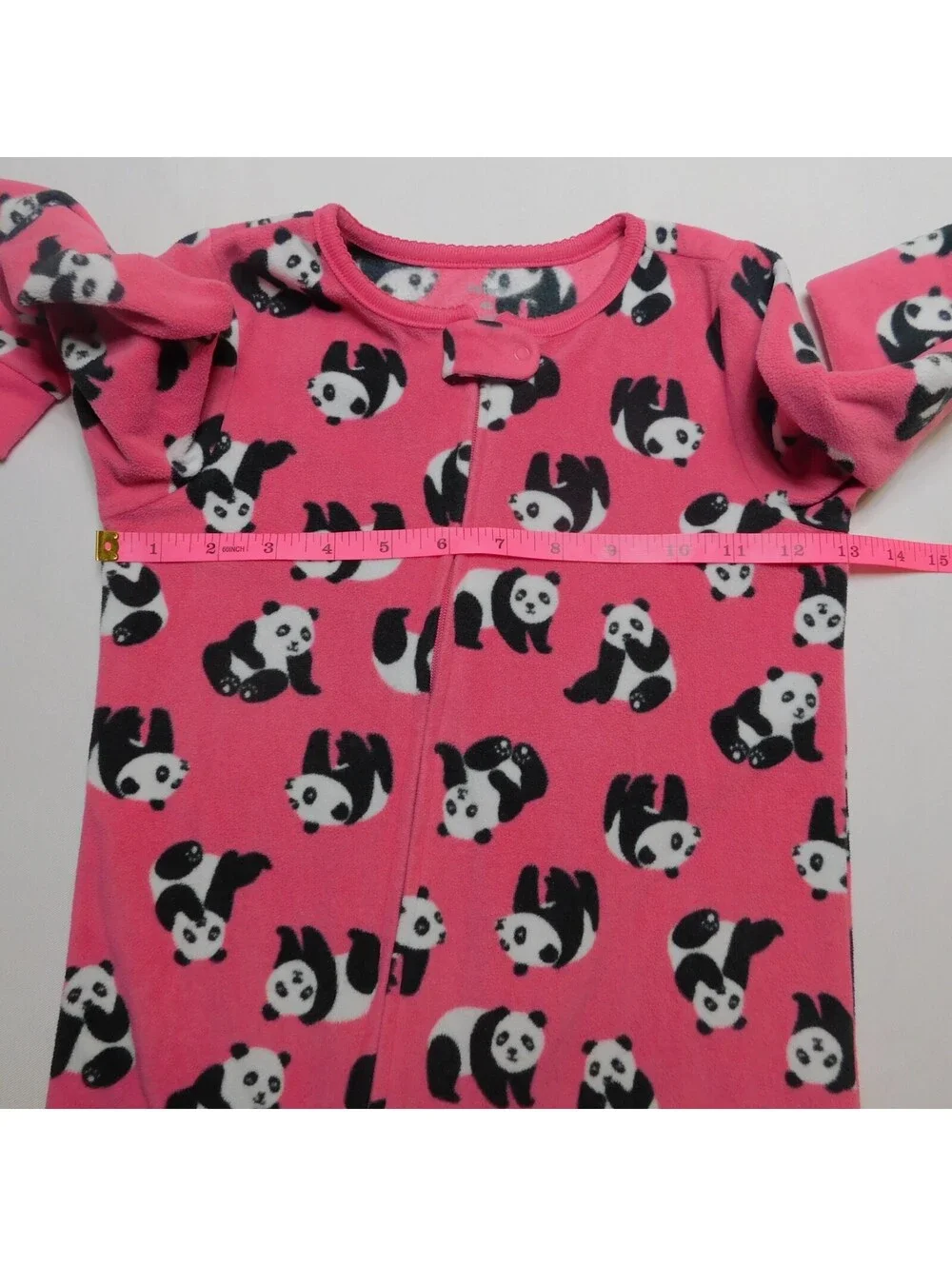Carter's Toddler Girls Fleece Footed Pajamas Size 4T Pink Panda Bear Jumpsuit